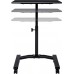 MSW Adjustable Single Column Laptop Standing Desk Work Station Stand with Swivel Wheels